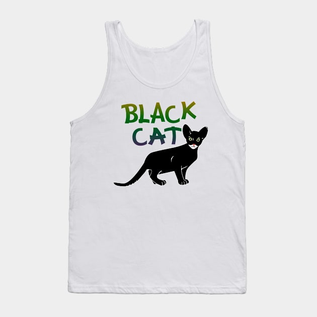 Black Cat Tank Top by momomoma